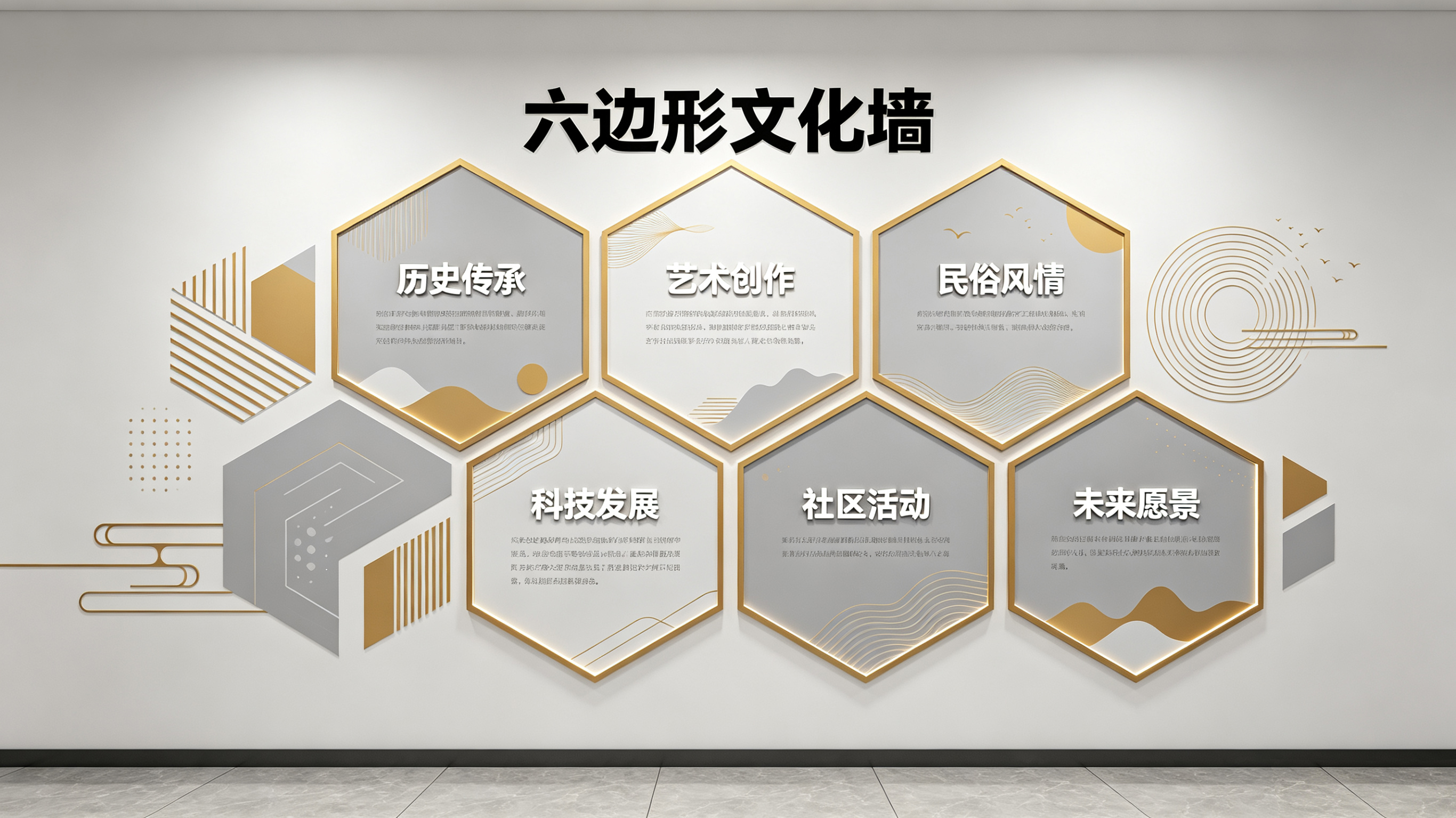 确山企业文化墙 | 六边形信息美学